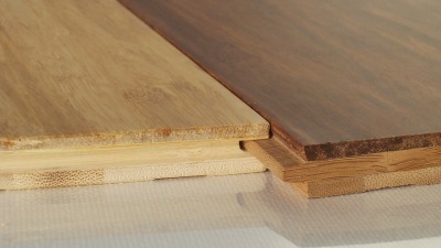 Solid strand-woven bamboo large planks for floating floor or glue-down applications. Strand-woven bamboo large planks