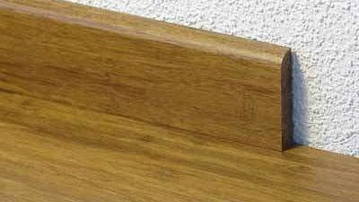 Skirting boards and other accessories for strand woven bamboo or lamella bamboo floors. Flooring accessories of bamboo.