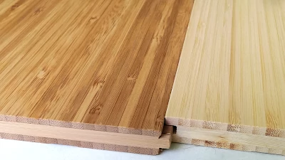 Solid 3-ply bamboo flooring with either horizontal or vertical bamboo optic for glue down applications. 3-ply lamella-bamboo flooring planks
